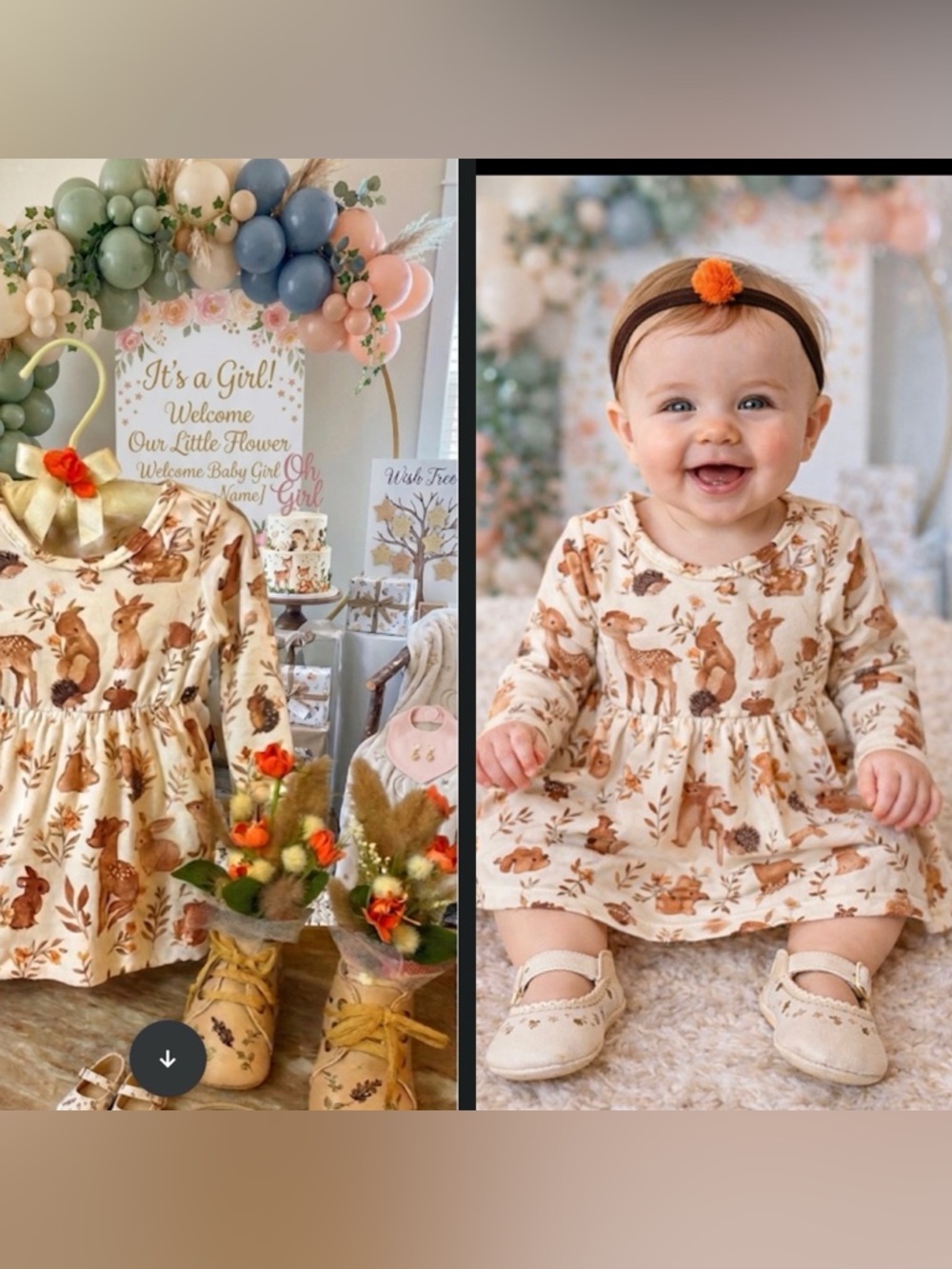 Woodland Animal Baby Shower Centerpiece, 1st Birthday, Wearable Outfit